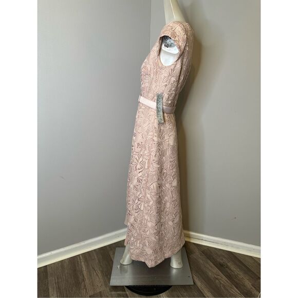 Kay Unger Angelina Lace Belted Midi-Dress - Picture 8 of 11